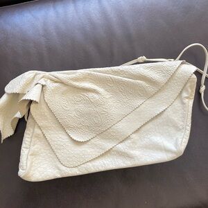 VTG Genuine Leather by Reem White Leather Clutch